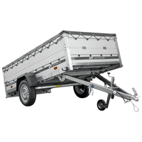 Enkelassige aanhanger met aluminium zijwanden 264x125 Unitrailer Garden 264 KIPP ALU met BIS-zijwanden, H-0 frame en grijze afdekking