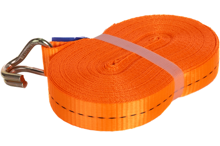 Set van vier UNITRAILER 12m/25mm/1t oranje transportbanden met spaninrichting
