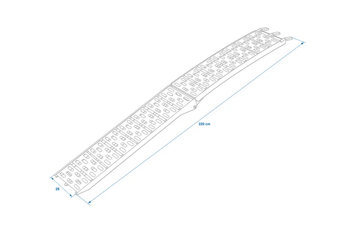 ProPlus 390096 opklapbare oprijplaat voor aanhanger 220 cm 340 kg