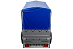 Autoaanhanger 200x106 UNITRAILER GARDEN 200 KIPP met BIS-zijwanden, H-800 frame en blauwe afdekking