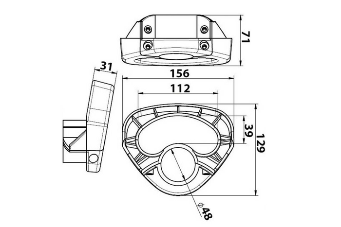 KNOTT 414004.001 manoeuvreerhendel voor 48 mm steunwiel