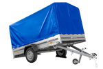 Eenassige aanhangwagen 264x150 UNITRAILER GARDEN 265 KIPP met H-1100 frame en blauwe huif