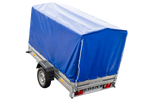 GARDEN TRAILER 230 KIPP MET STEUNWIEL, FRAME H-1100 en BLAUWE DEKSEL