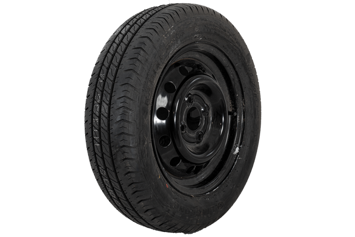 OUTLET Aanhangwagenwiel BAND LINGLONG 155/70 R13 75N UNITRAILER VELG zwart 4Jx13"H2 4x100 ET:30