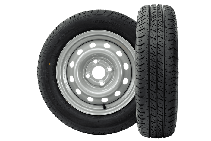 Set van twee wielen voor een aanhangwagen LINGLONG BANDEN 155/70 R13 75N UNITRAILER VELGEN 4Jx13"H2 4x100 ET:30