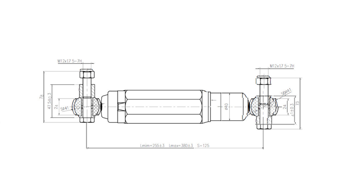 PIVEXIN hydraulische schokdemper voor trailerassen 900-1600kg voor enkele en tandemas
