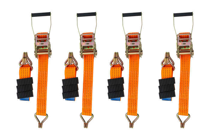 Set van vier 3-punts transportbanden met spanner voor UNITRAILER trailer 3m/50mm/4t oranje