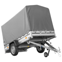 Autoaanhanger met aluminium zijwanden 230x125 Unitrailer Garden 230 KIPP ALU met H1100 frame en grijze afdekking
