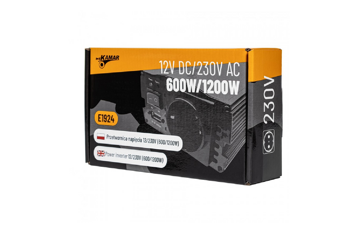 Spanningsomvormer 12V/230V (600/1200W) KAMAR E1924