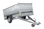 Enkelassige aanhanger op veren 264x125 UNITRAILER FORCE 264/R KIPP met BIS-zijwanden en aluminium afdekking