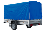 Autoaanhanger 264x125 UNITRAILER GARDEN 264 KIPP met H-1100 frame en blauwe hoes