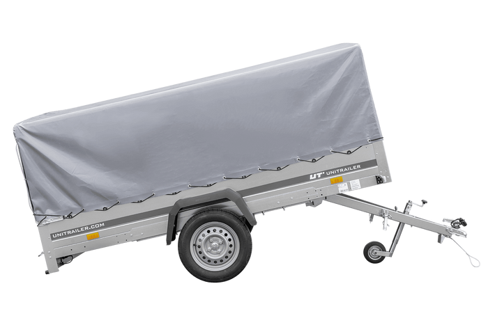 Eenassige aanhangwagen 264x150 UNITRAILER GARDEN 265 KIPP met H-800 frame en grijze huif