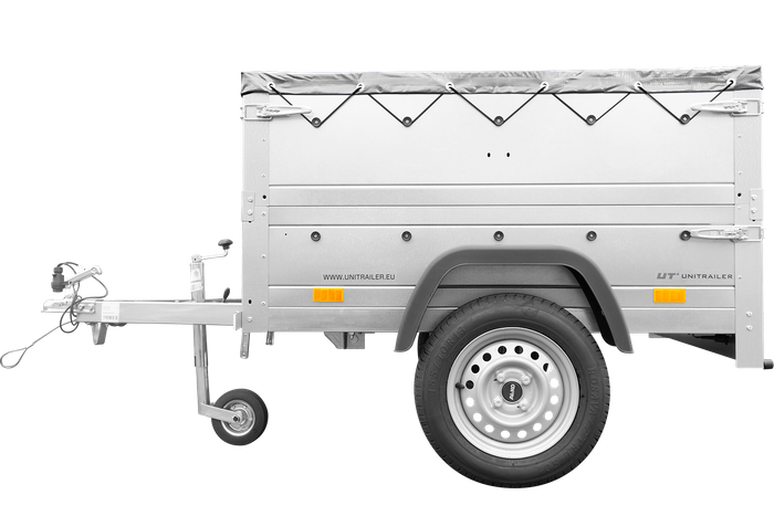 Unitrailer GARDEN TRAILER 150 KIPP (NIEUW) met steunwiel, BIS boordwanden en grijze vlakke kap