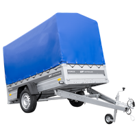 Autotransportaanhanger op veren 230x125 UNITRAILER FORCE 230/R KIPP met H-1100 frame en blauwe hoes
