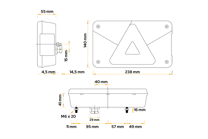 ASPÖCK Multipoint V achterlicht, 7 functies, links