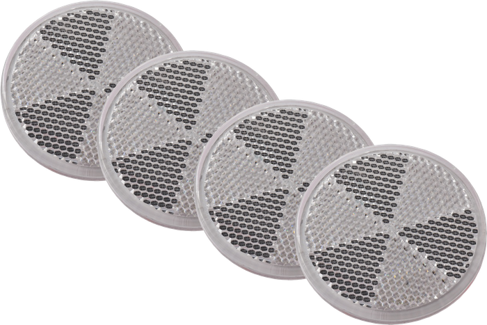 Ronde zelfklevende witte reflectoren DOBPLAST 60 mm, set van 4 reflectoren