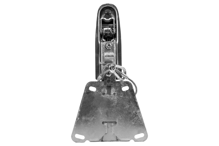 KNOTT K7.5-H+KZE7.5 kogelkoppeling met steun en kabel voor een aanhanger van 750 kg met V-vormige dissel.