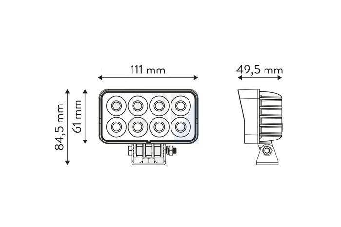 LED-werklamp reflector TT TECHNOLOGY ZWART TT.13306 32xLED 2560lm rechthoekig