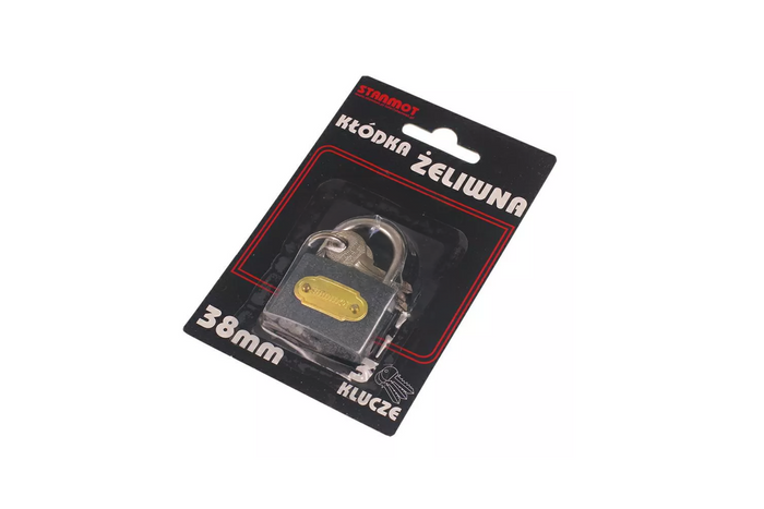 Gietijzeren hangslot 38mm HERMON, oogdiameter 4,5mm