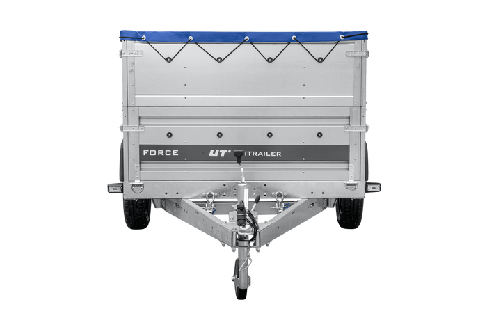 Lichte aanhanger 264x125 UNITRAILER FORCE 264 KIPP met BIS-zijwanden, H-0 frame en blauwe afdekking