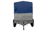 Twee-assige aanhanger 264x125 UNITRAILER GARDEN 264/2 KIPP met BIS zijwanden, H-800 frame en blauwe kap