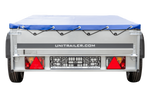 Lichte aanhanger 230x125 UNITRAILER GARDEN 230 KIPP met H-0 frame en blauwe hoes