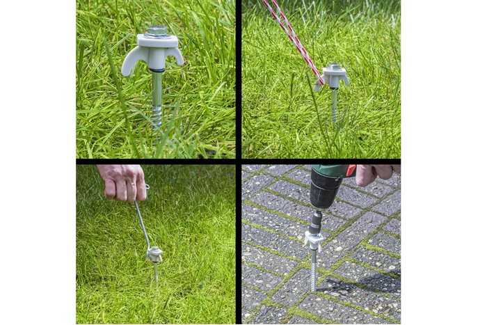 Set schroefbare tentharingen voor ProPlus 365014 metalen haringen met haak 20x20cm
