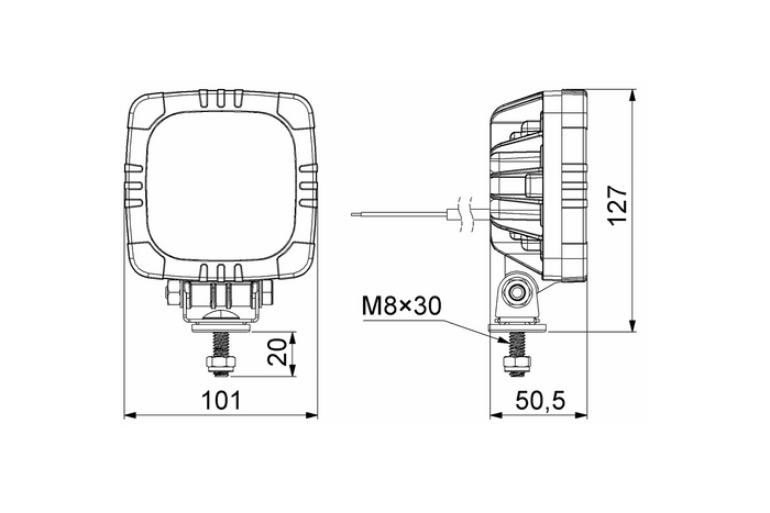 HORPOL ROCA LZD 2803 LED-achterlicht met 3 functies, universeel, inclusief houder