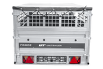 Enkelassige aanhanger op veren 264x125 UNITRAILER FORCE 264/R KIPP met gaaswanden, H-0 frame en grijs dekzeil