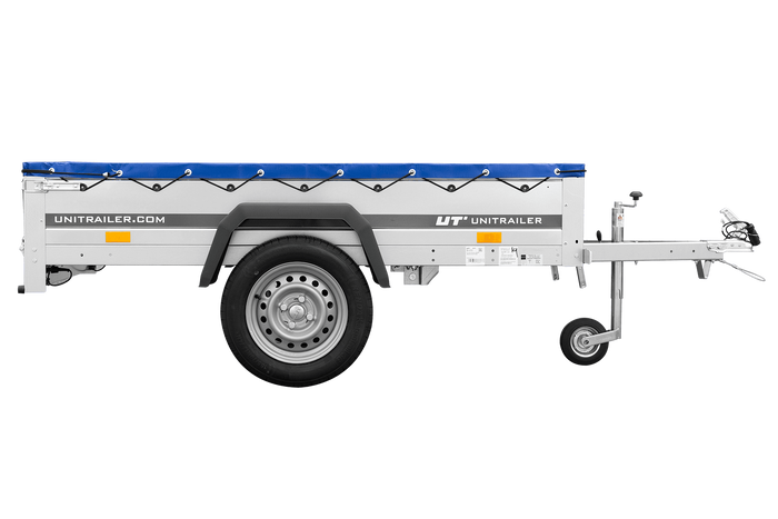 Lichte aanhanger 200x106 UNITRAILER GARDEN 200 KIPP met H-0 frame en blauwe hoes