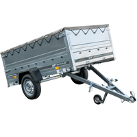 Garden Trailer 230 KIPP met steunwiel, BIS zijwanden, H-0 frame en grijze afdekking