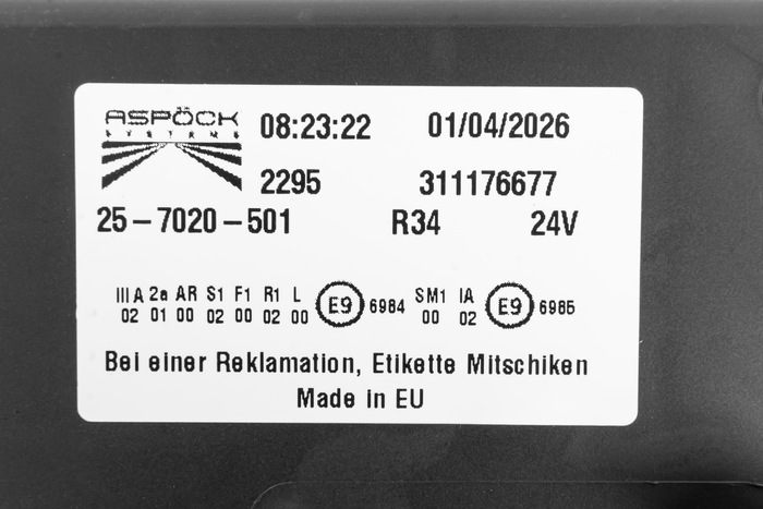 ASPÖCK EUROPOINT III LED-achterlicht met bajonetaansluiting 7-pins ASS2 en claxon, 7 functies links