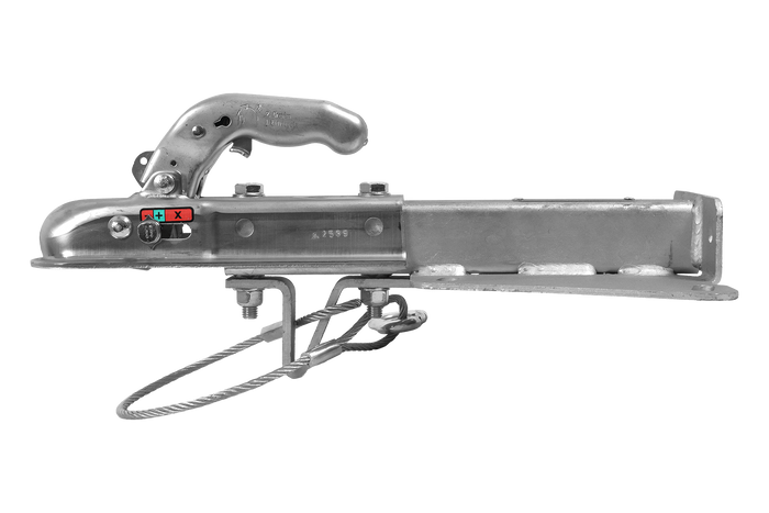 KNOTT KQ14-A+KZE7.5 kogelkoppeling voor een aanhanger van 1400 kg met een V-vormige dissel.
