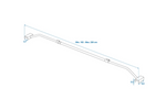 Platte dekzeilbeugel voor ProPlus-aanhanger 340918V01, verstelbaar van 152 tot 220 cm.