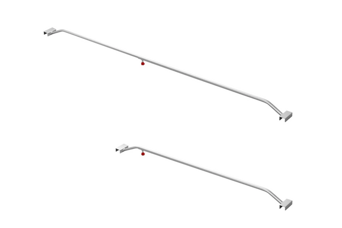 Platte dekzeilbeugel voor ProPlus-aanhanger 340918, verstelbaar van 132 tot 204 cm.