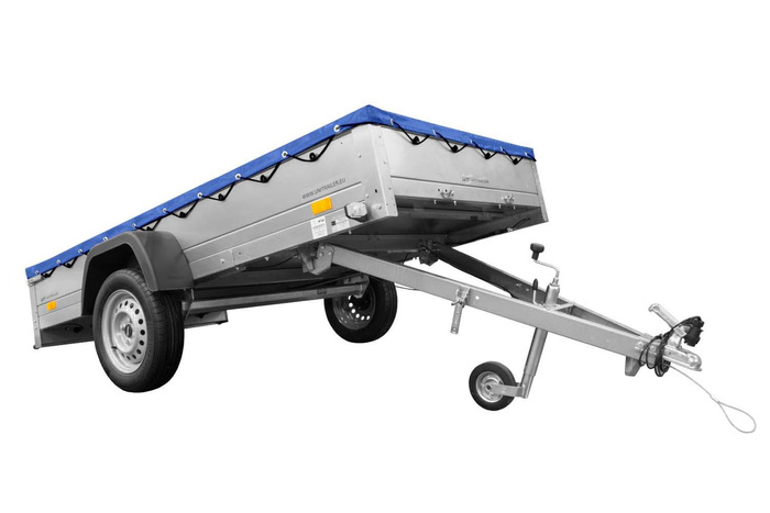 Lichte aanhangwagen 264x125 UNITRAILER GARDEN 264 KIPP met H-0 frame en blauwe kap