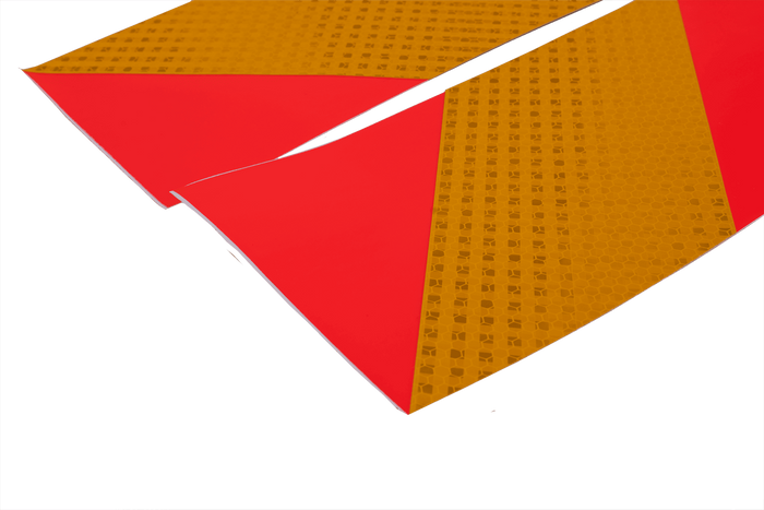 Stickers, reflecterende stickers, korte HERMON, markeringsplaten voor zware voertuigen, 565x132mm, links+rechts