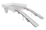 UNITRAILER ALR003 opklapbare aluminium oprijplaten voor aanhangers 221 cm 680 kg met riem en steun, set van 2