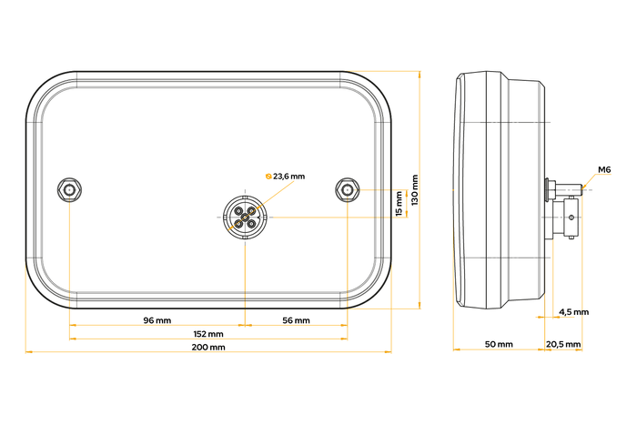 Achterlichten FRISTOM FT-270 LED bajonet 5-pins 6 functies links+rechts