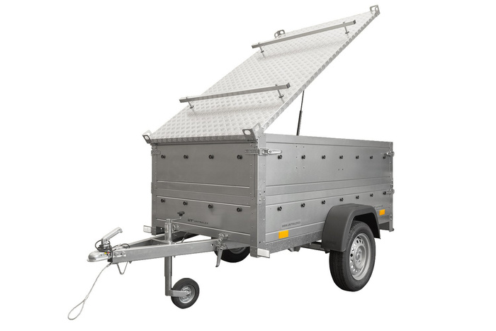 Aanhangwagen met aluminium afdekking GARDEN TRAILER 200 KIPP, twee zijkanten en steunwiel