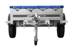 Lichte aanhanger 200x106 UNITRAILER GARDEN 200 KIPP met H-0 frame en blauwe hoes