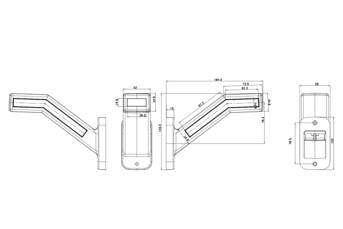 Markeerlamp WAŚ W168.1 1165P LED rechts