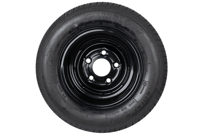 Versterkte wiel voor aanhanger LINGLONG BAND 195/55 R10C 98/96N UNITRAILER VELG zwart 6Jx10" 5x112 ET -4