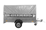 Autoaanhanger 264x125 UNITRAILER GARDEN 264 KIPP met gaaswanden, H-800 frame en grijze kap