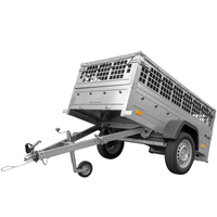 Garden trailer 200 kipp met steunwiel, gaaszijden, frame h-0 en grijze deksel
