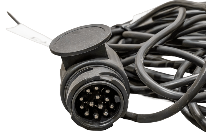 OUTLET MANTES elektrische installatie aanhangerkabelboom 5,5 m 13-pins stekker bajonetsluitingen 2x 5-pins