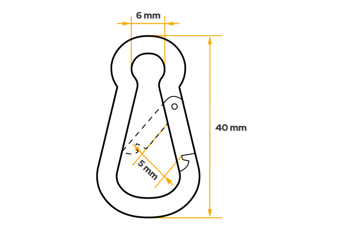 DROMET KSO.4.40 brandweerhaak karabijnhaak 4x40mm