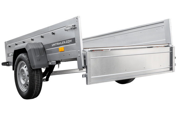 Enkelassige aanhangwagen op veren 200x125 UNITRAILER GARDEN 201/R KIPP