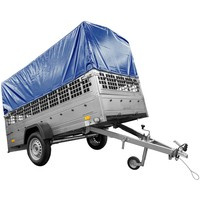 Lichte aanhangwagen 264x125 UNITRAILER GARDEN 264 KIPP met gaaswanden, H-800 frame en blauwe kap