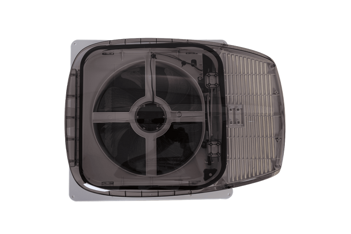 Automatische dakventilator PUNDMANN PLUS FAN voor camper met verlichting en rolgordijn 400×400mm